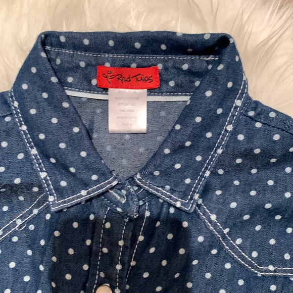 Button down Polka dot denim shirt - Picture 3 of 7